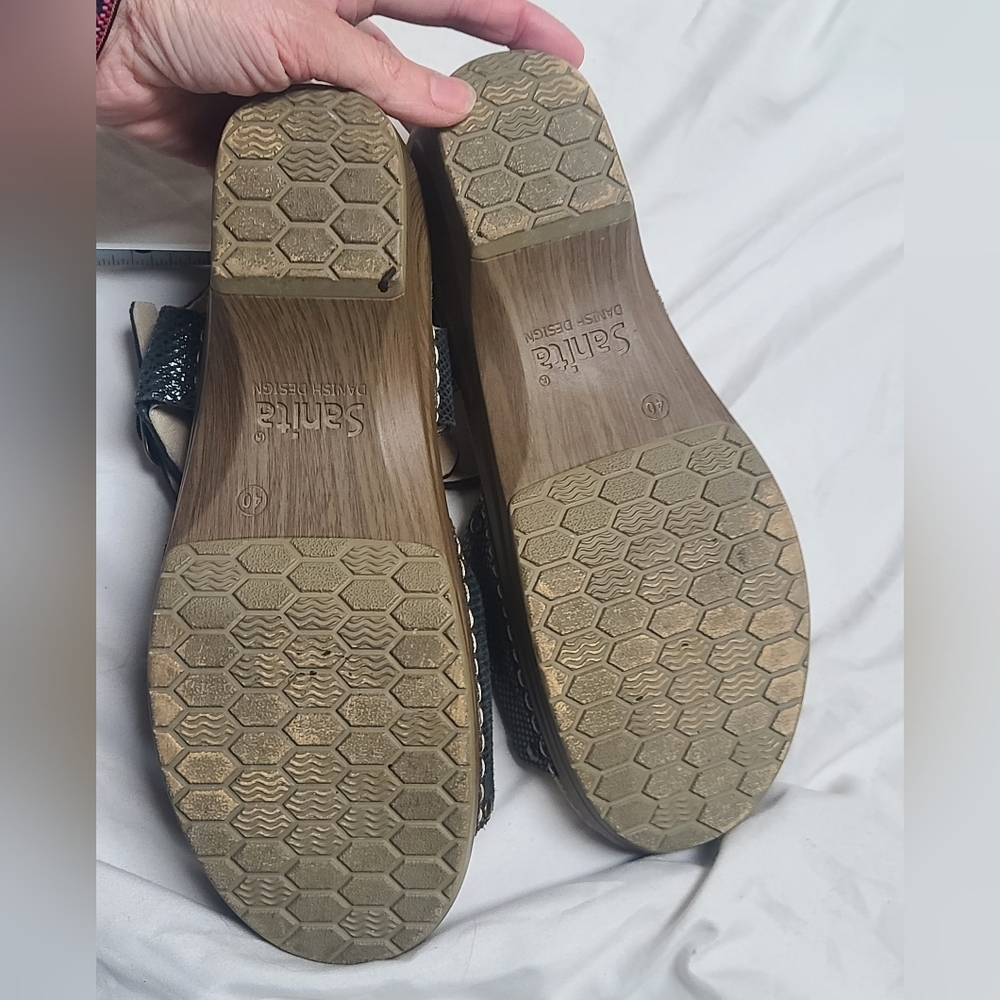 Sanita Stylish Black Women's Sandals Size 40 - Picture 4 of 11